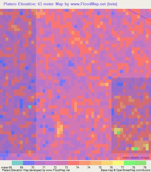 Platero,Paraguay Elevation Map