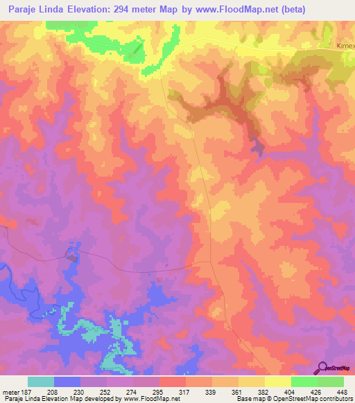 Paraje Linda,Paraguay Elevation Map