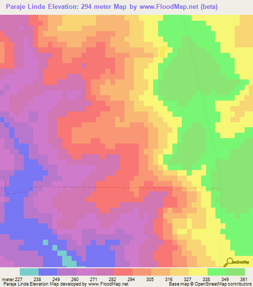 Paraje Linda,Paraguay Elevation Map