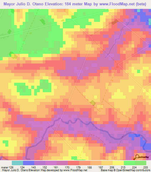 Mayor Julio D. Otano,Paraguay Elevation Map