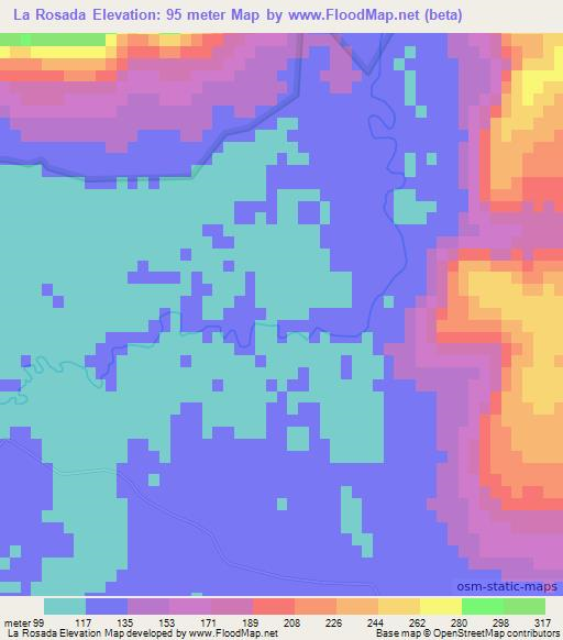 La Rosada,Paraguay Elevation Map