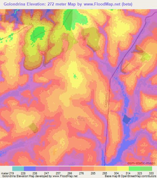 Golondrina,Paraguay Elevation Map