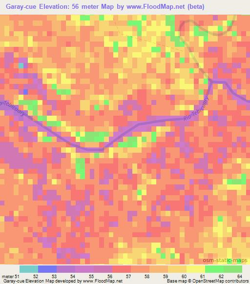 Garay-cue,Paraguay Elevation Map