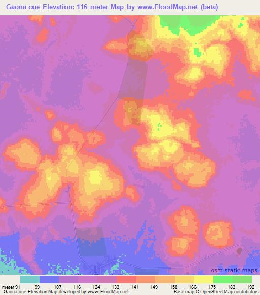 Gaona-cue,Paraguay Elevation Map