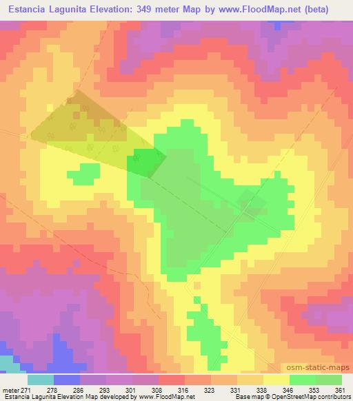 Estancia Lagunita,Paraguay Elevation Map