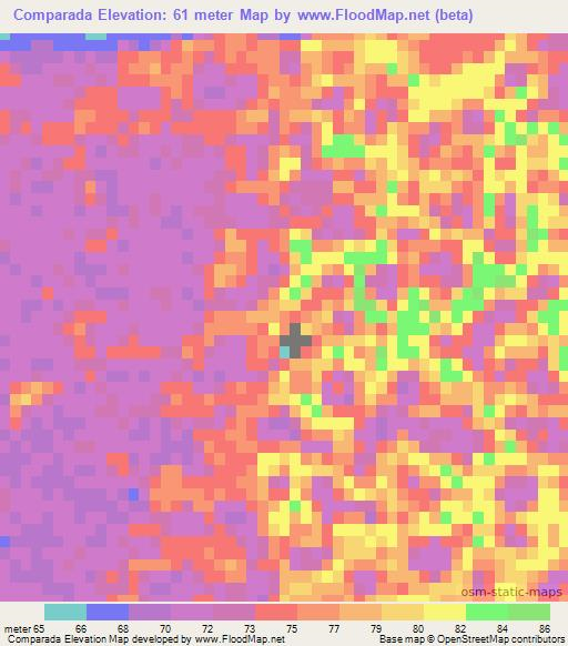 Comparada,Paraguay Elevation Map