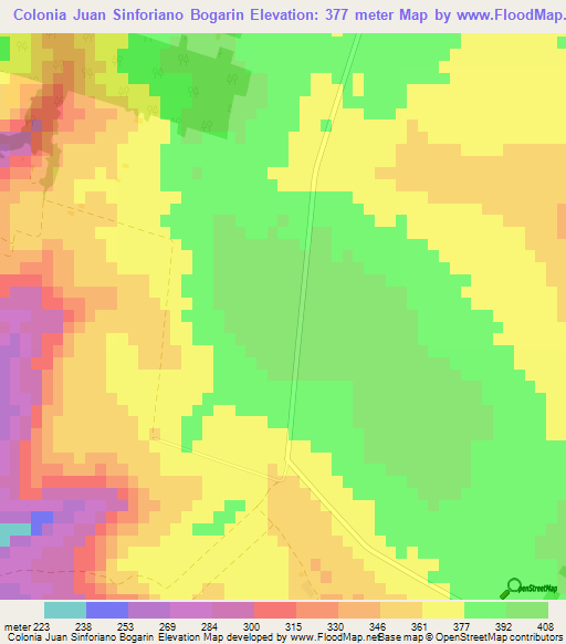 Colonia Juan Sinforiano Bogarin,Paraguay Elevation Map