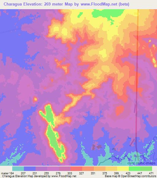 Charagua,Paraguay Elevation Map