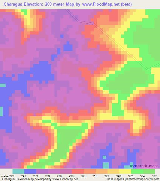 Charagua,Paraguay Elevation Map