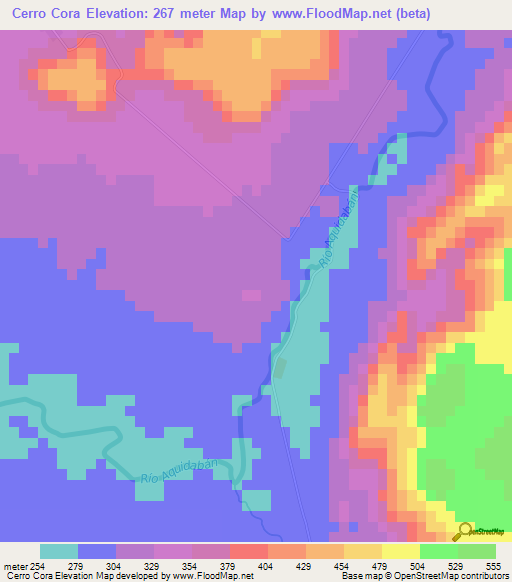 Cerro Cora,Paraguay Elevation Map