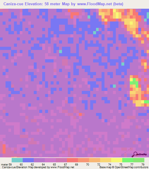 Caniza-cue,Paraguay Elevation Map