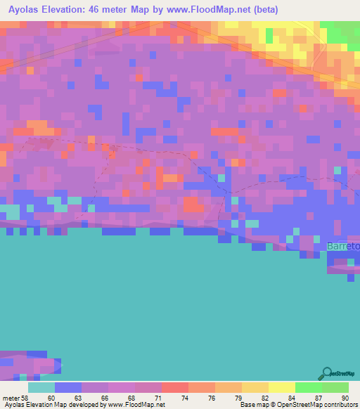 Ayolas,Paraguay Elevation Map