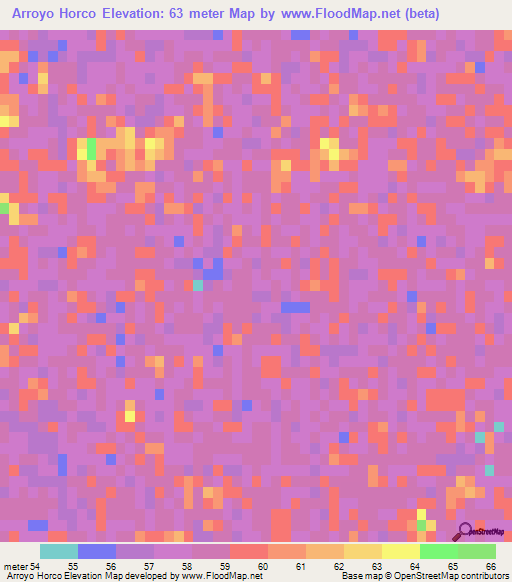 Arroyo Horco,Paraguay Elevation Map