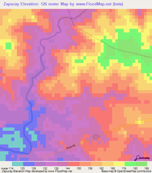 Zapucay,Uruguay Elevation Map