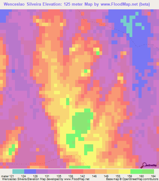 Wenceslao Silveira,Uruguay Elevation Map