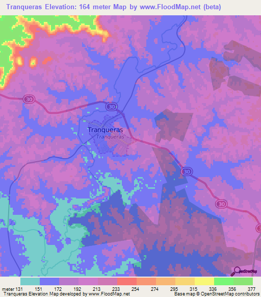 Tranqueras,Uruguay Elevation Map