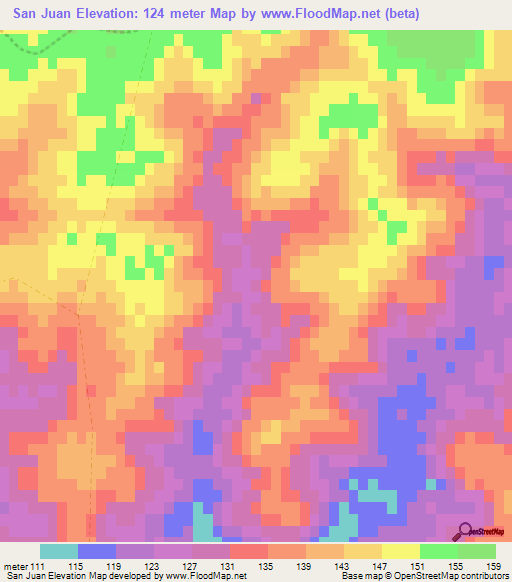 San Juan,Uruguay Elevation Map
