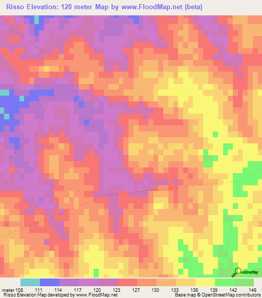 Risso,Uruguay Elevation Map