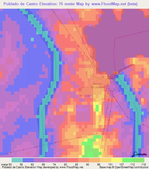 Poblado de Castro,Uruguay Elevation Map