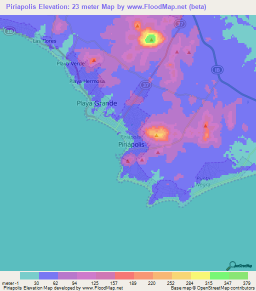 Piriapolis,Uruguay Elevation Map