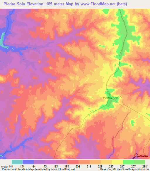 Piedra Sola,Uruguay Elevation Map