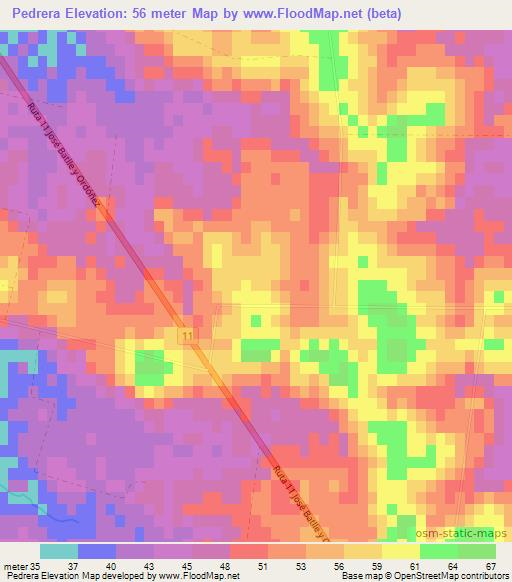Pedrera,Uruguay Elevation Map
