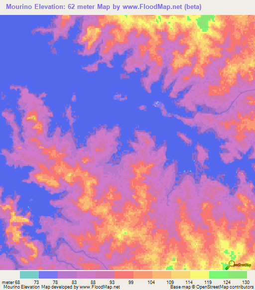 Mourino,Uruguay Elevation Map