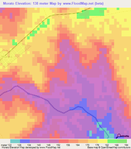 Morato,Uruguay Elevation Map