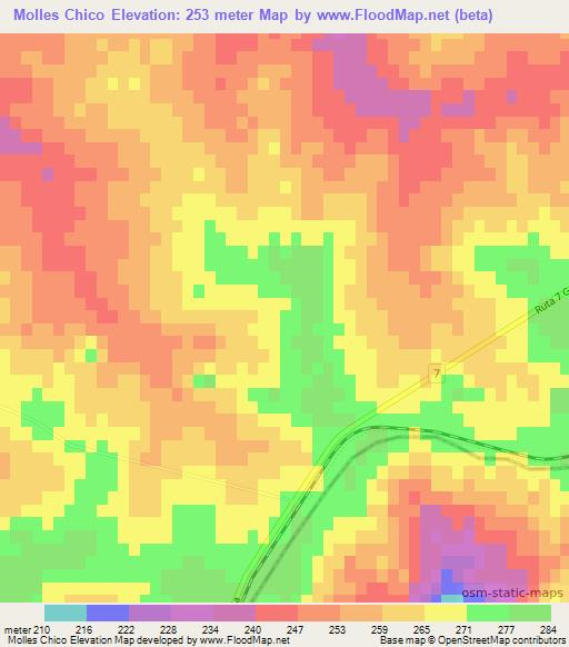 Molles Chico,Uruguay Elevation Map