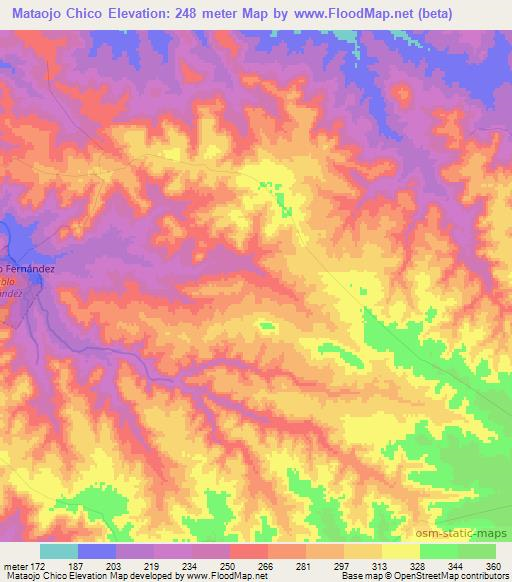 Mataojo Chico,Uruguay Elevation Map