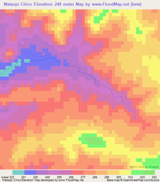 Mataojo Chico,Uruguay Elevation Map