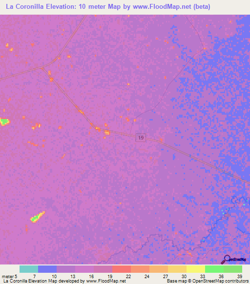 La Coronilla,Uruguay Elevation Map