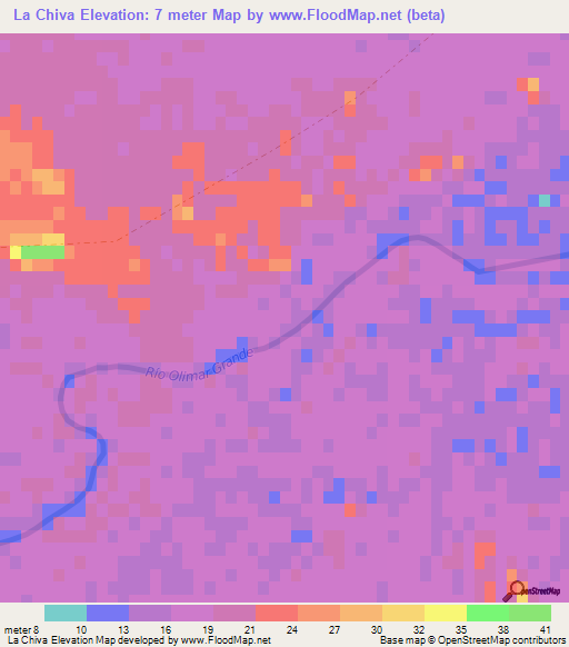 La Chiva,Uruguay Elevation Map