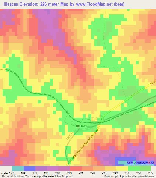 Illescas,Uruguay Elevation Map