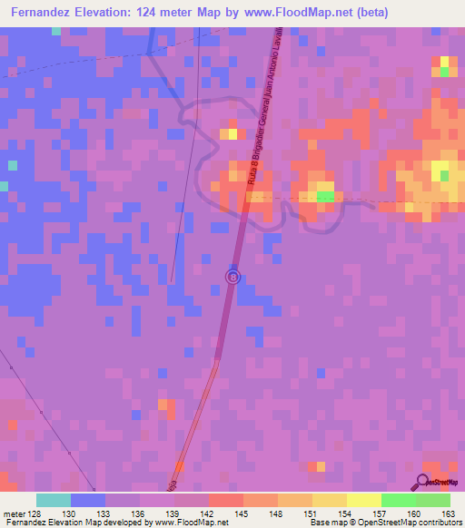 Fernandez,Uruguay Elevation Map