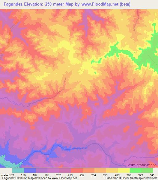 Fagundez,Uruguay Elevation Map
