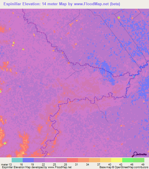 Espinillar,Uruguay Elevation Map