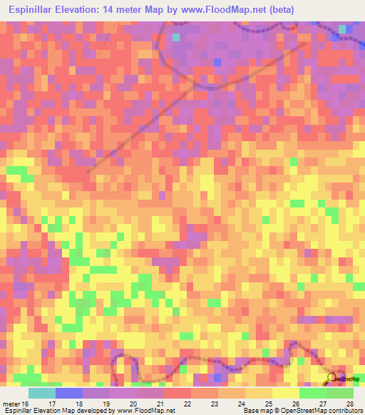 Espinillar,Uruguay Elevation Map