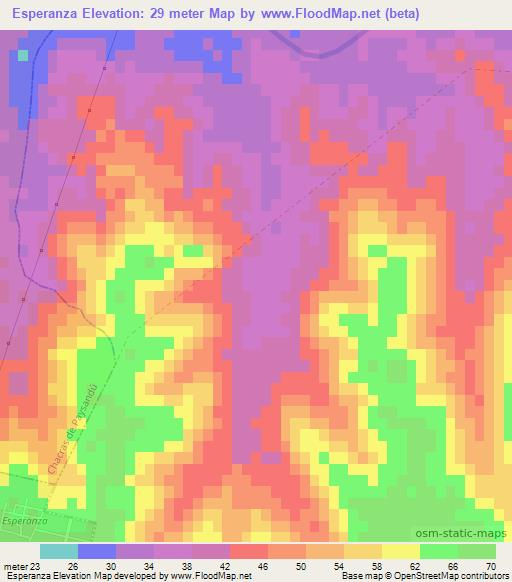 Esperanza,Uruguay Elevation Map