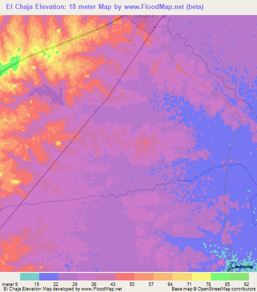 El Chaja,Uruguay Elevation Map