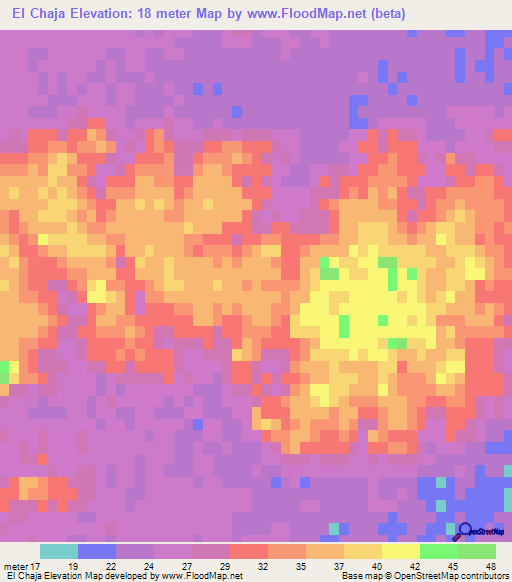 El Chaja,Uruguay Elevation Map