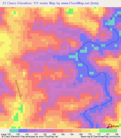 El Chaco,Uruguay Elevation Map
