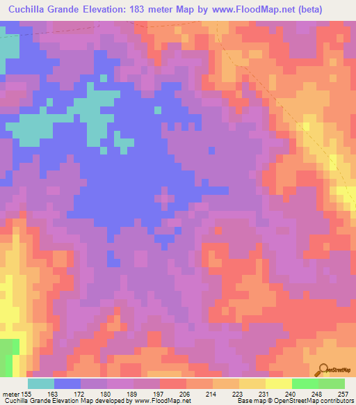 Cuchilla Grande,Uruguay Elevation Map