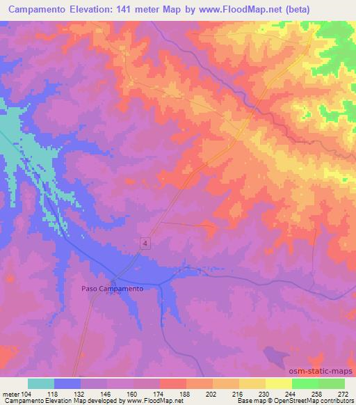 Campamento,Uruguay Elevation Map