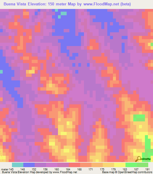 Buena Vista,Uruguay Elevation Map