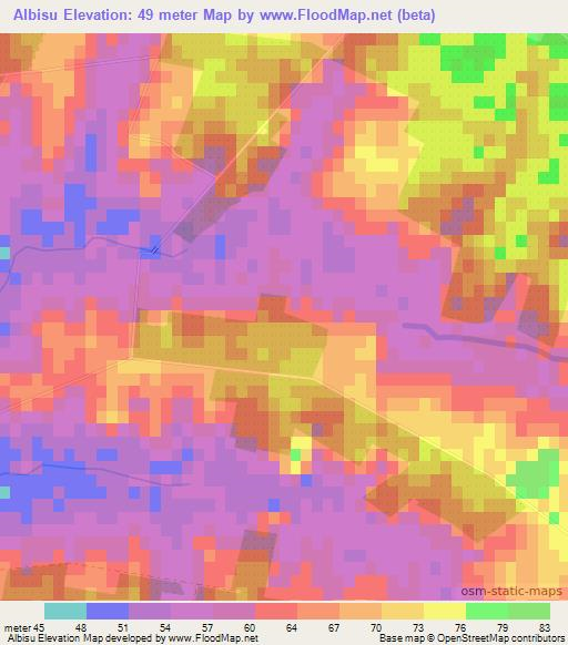 Albisu,Uruguay Elevation Map
