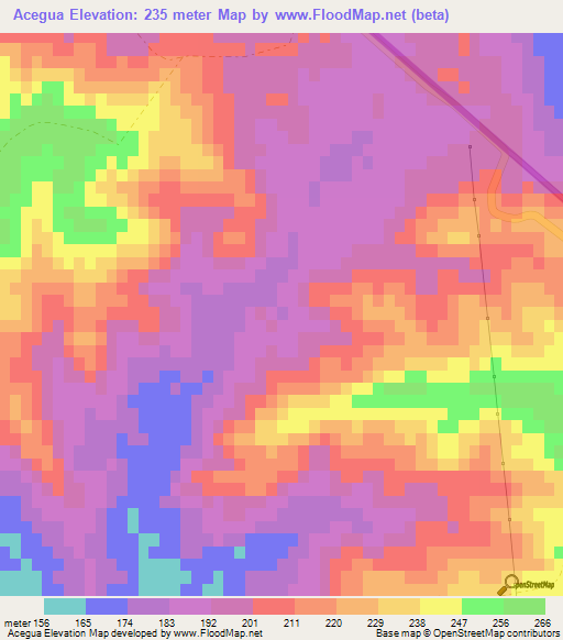 Acegua,Uruguay Elevation Map