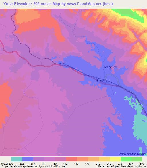 Yupe,Bolivia Elevation Map