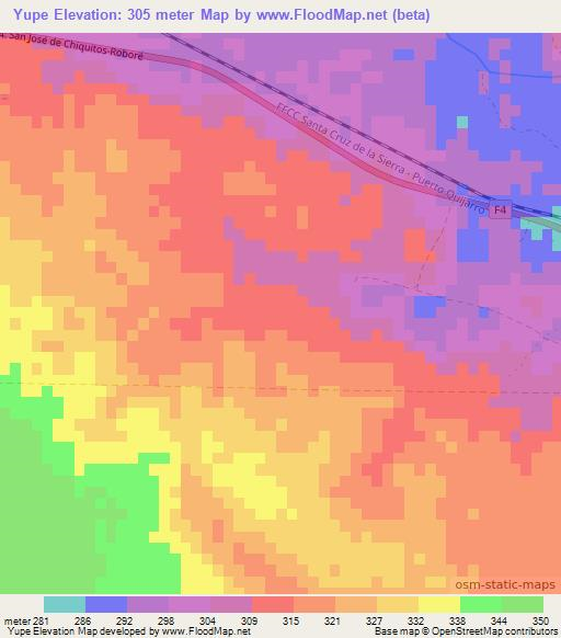 Yupe,Bolivia Elevation Map