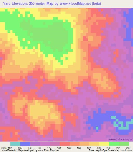 Yare,Bolivia Elevation Map